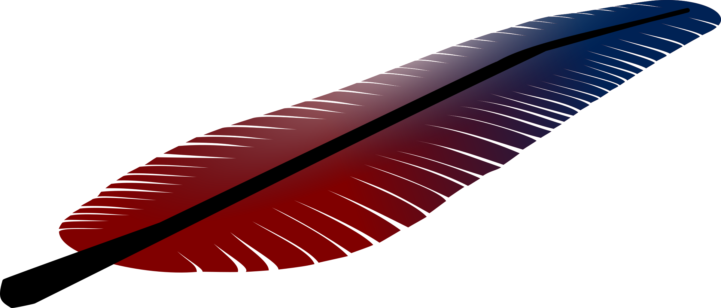 Big Image - Feather Clip Art (2400x1025), Png Download