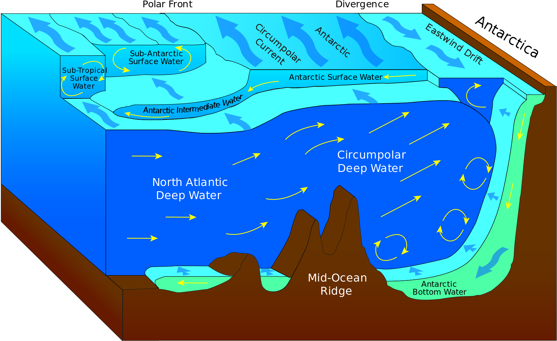 Antarctic Bottom Water - Antarctic Convergence And Divergence (1280x808), Png Download