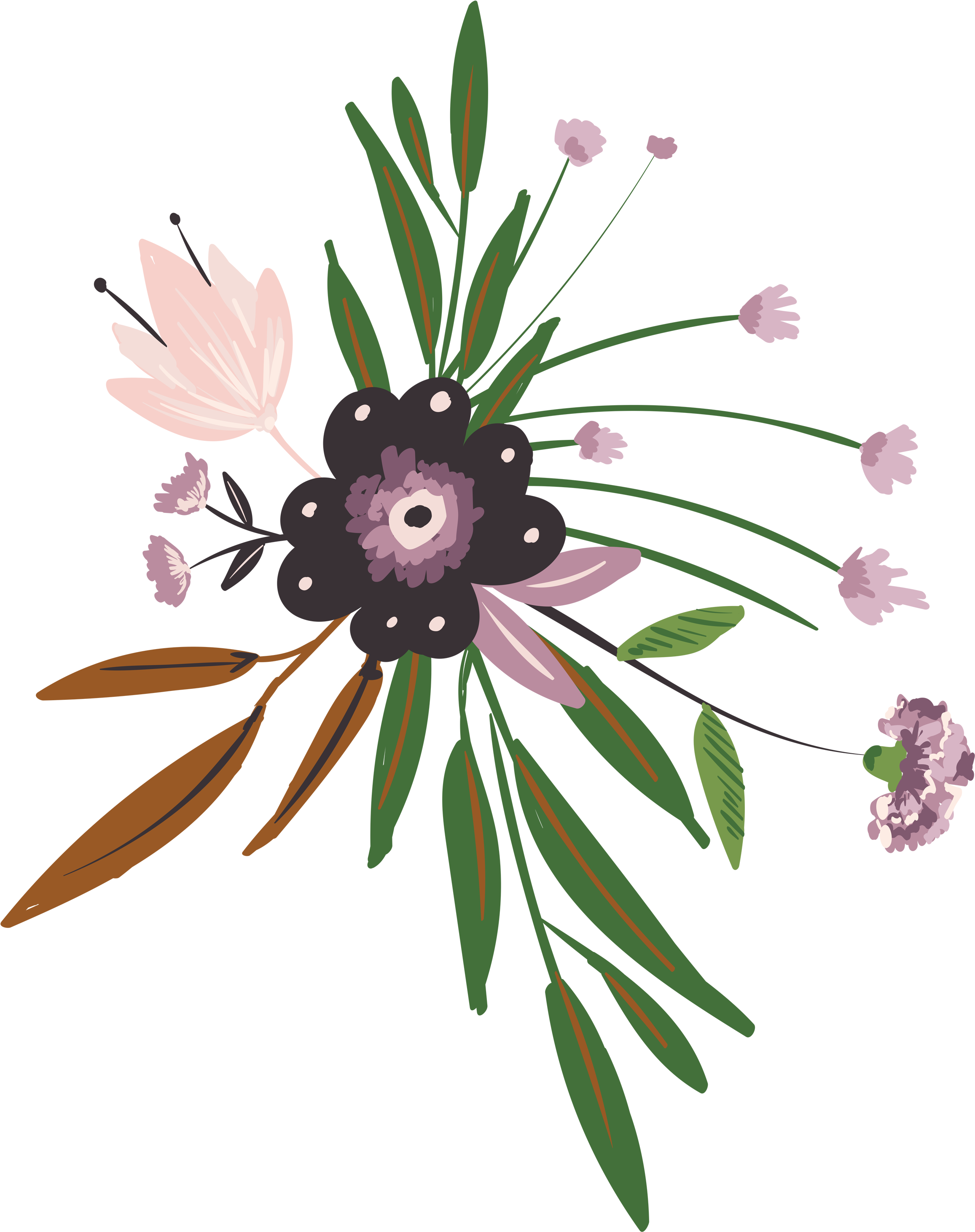 Download Download Svg Black And White Library Floral Design Flower Decoration Flower Png Image With No Background Pngkey Com