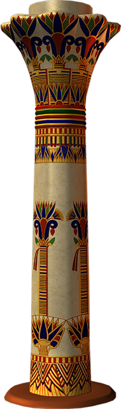 Free Png Egyptian Painted Pillars Png Images Transparent - Transparent Background Pillar Png (480x1614), Png Download