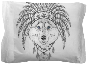 Wolf In The Indian Roach - Indian Draw (400x400), Png Download