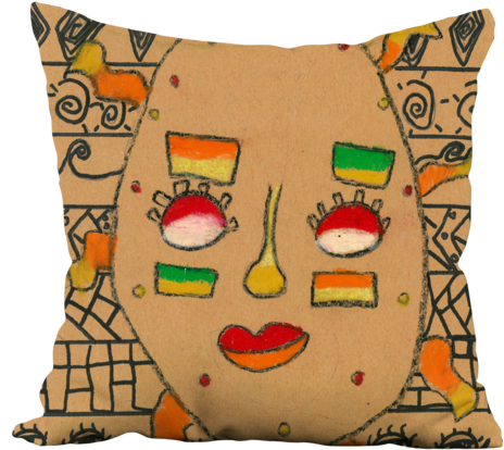 Egyptian Sun Pillow - Cushion (480x454), Png Download