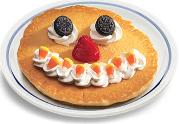 Free Scary Face Pancake For Kids On October - Ihop Scary Face Pancakes 2016 (600x400), Png Download