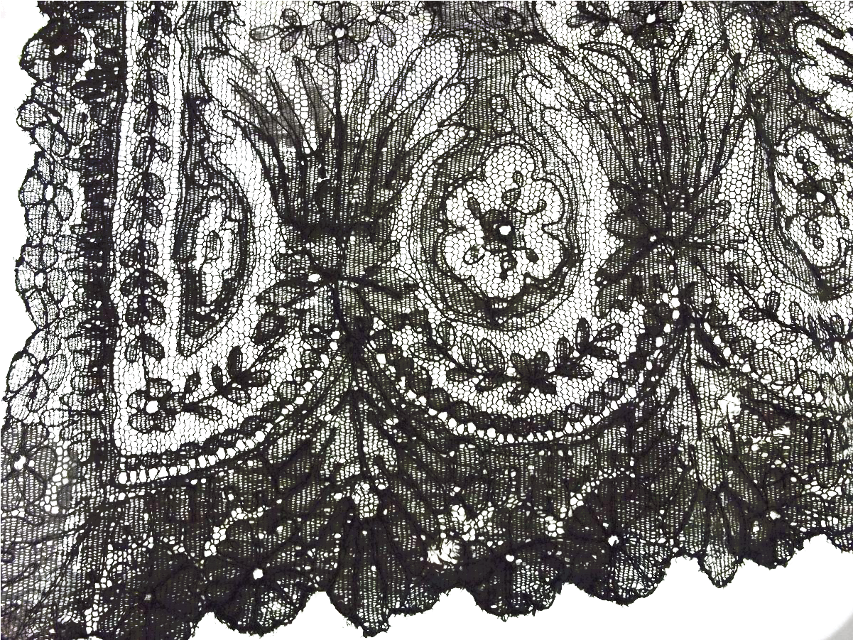 Two Pieces Of Early Black Lace - Embroidery (1200x1200), Png Download