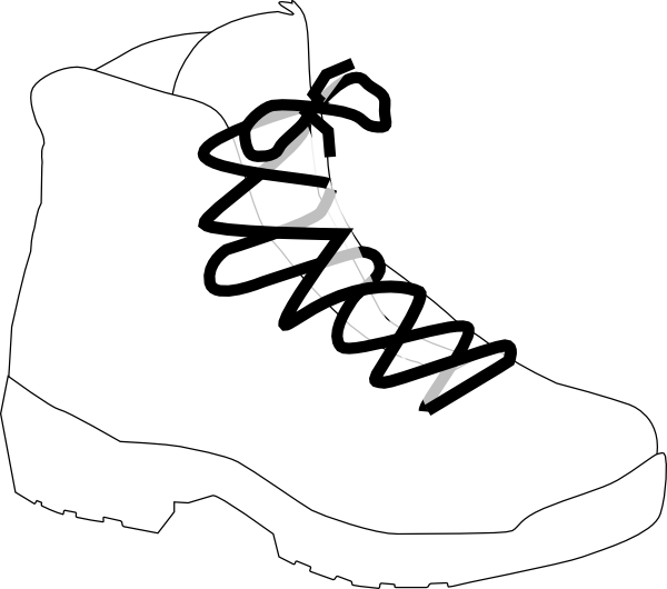 White Boot Clip Art At Clker Com Vector Clip Art Online - Hiking Boots Clipart (600x530), Png Download