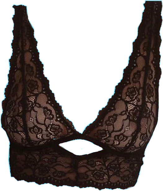 Moodboard Aesthetic Black Lace Bralette Niche Png Freet - Lace (525x614), Png Download