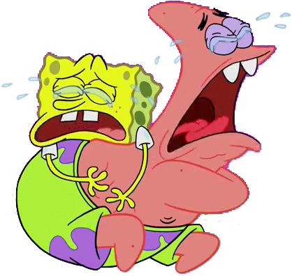 Spongebob And Patrick Crying - Spongebob Squarepants (465x461), Png Download
