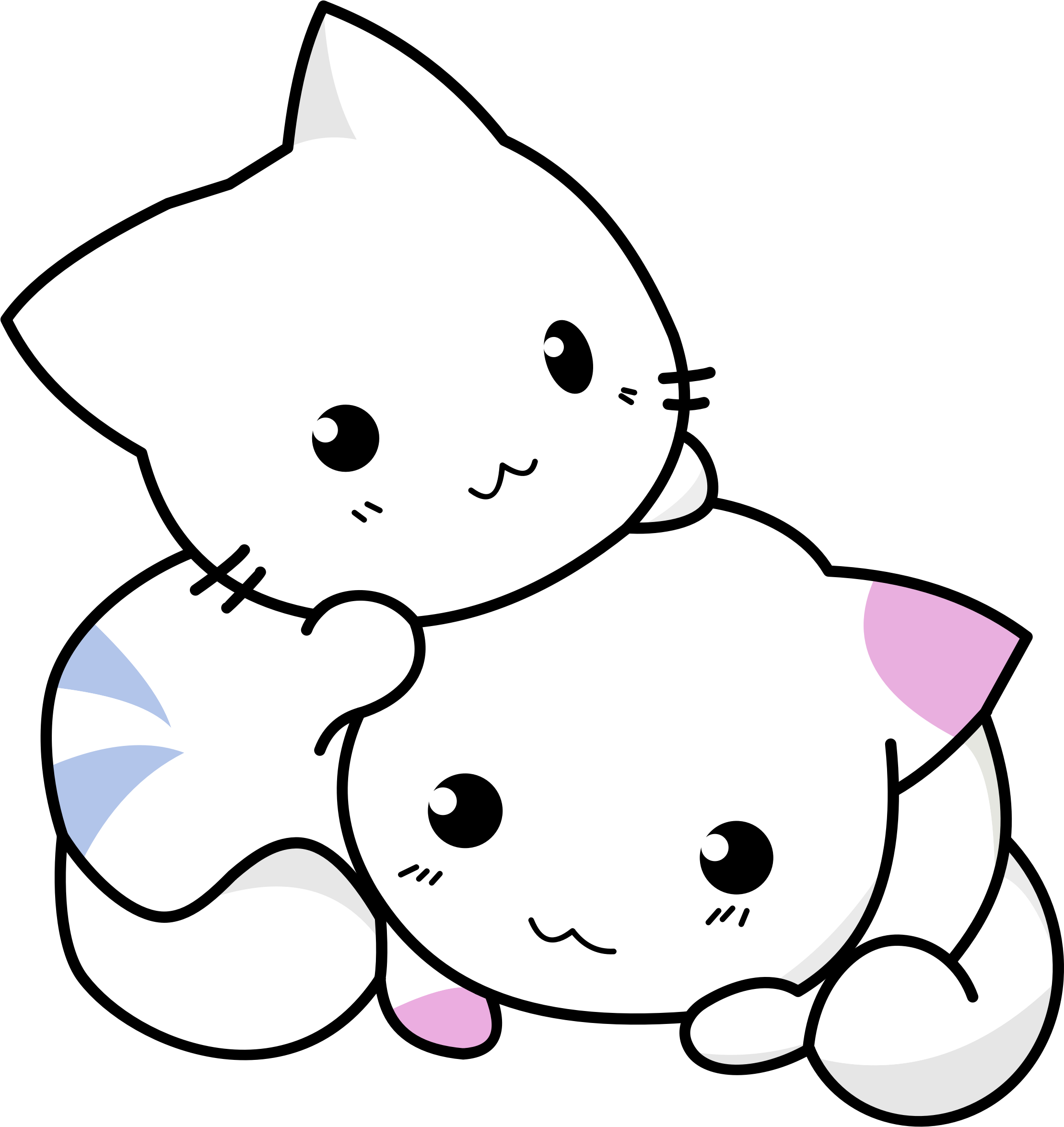 This Free Icons Png Design Of Cute Kittens Playing (2219x2351), Png Download