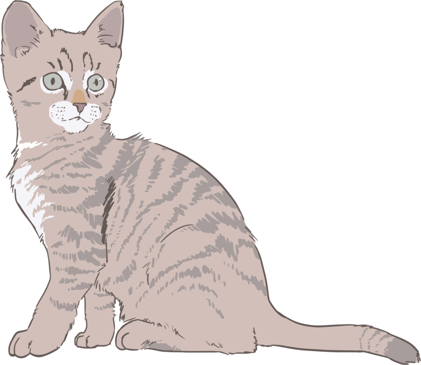 Kitten Cat Drawing Line Art Computer Icons Free Commercial - Kitten Drawing Color (865x750), Png Download