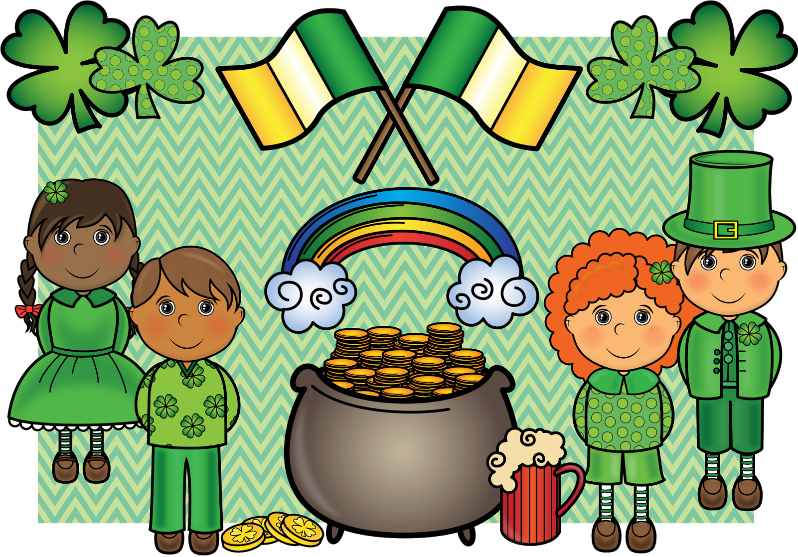 Patrick's Day Clipart Contains 33 High Quality 300dpi - Email (1600x1125), Png Download