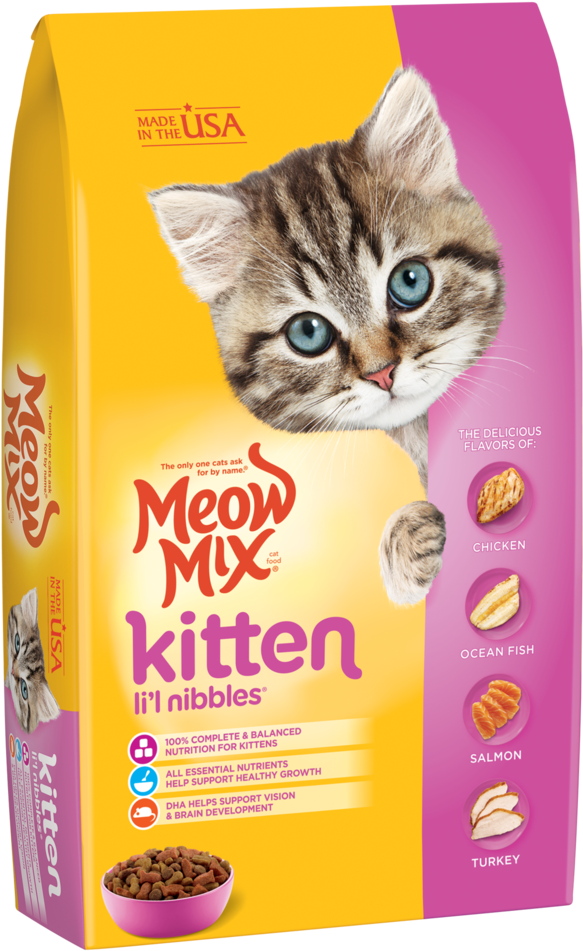 Meow Mix Kitten Li L Nibbles (1000x1000), Png Download