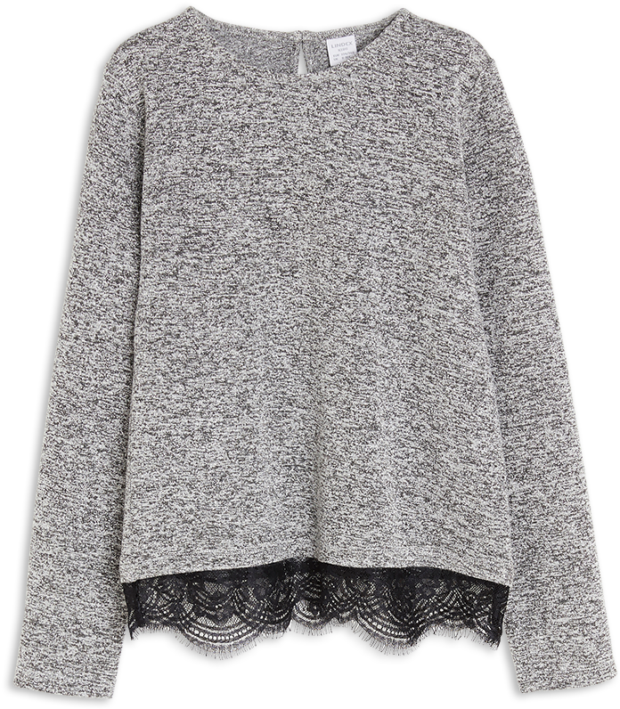 Top With Lace Black - Blouse (888x888), Png Download