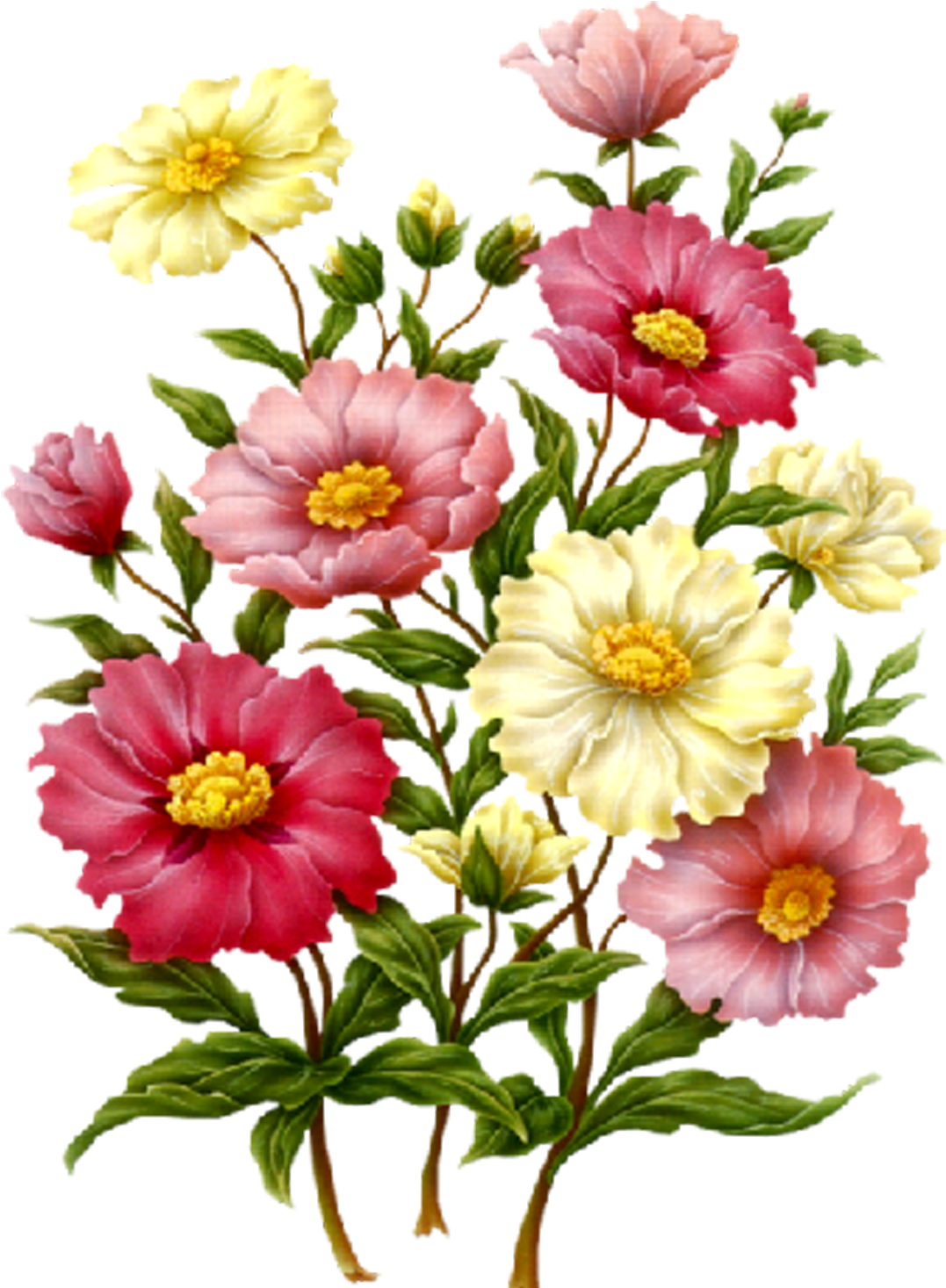 Pink Flower Vine Png Download - Decoupage Flower Png (1500x1500), Png Download