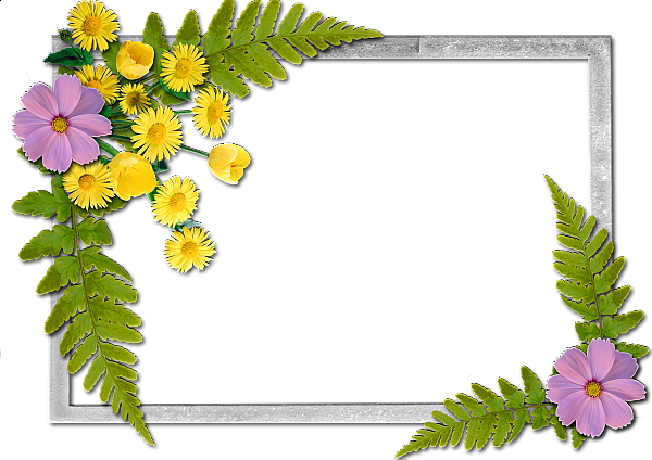 Flowers Frame - Frames Images With Flowers (600x424), Png Download