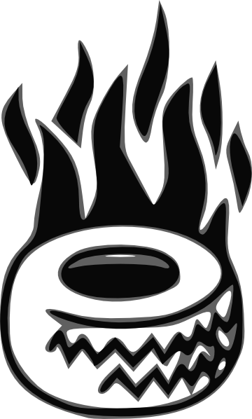 Tire On Fire Clipart (360x598), Png Download
