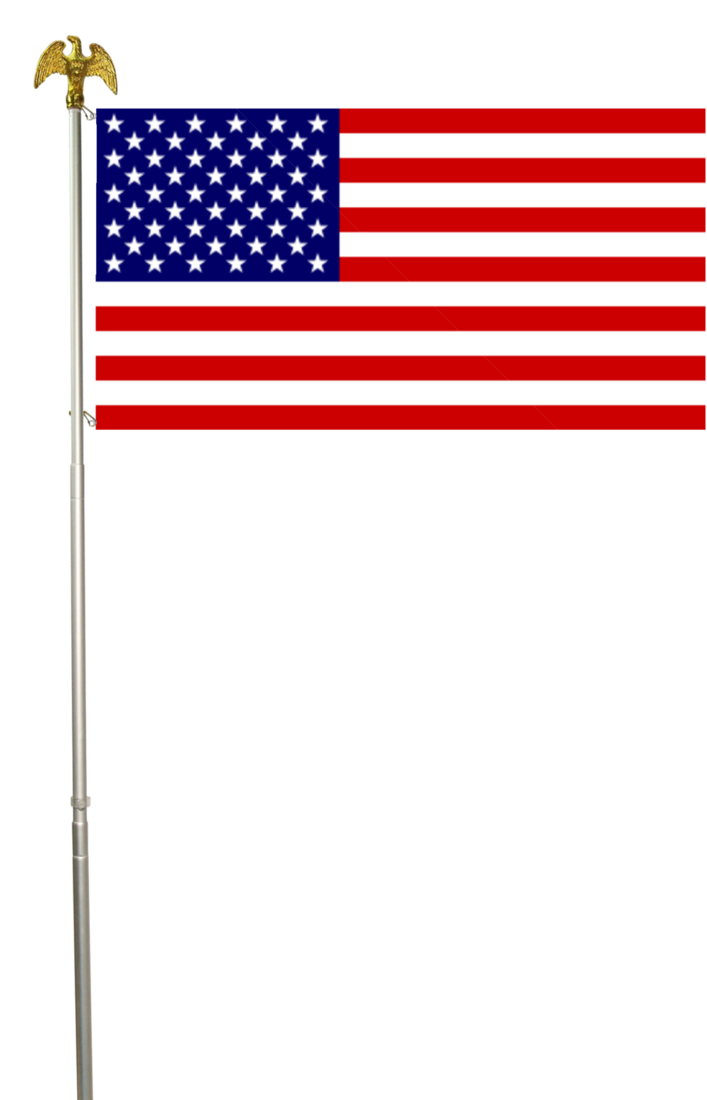 American Flag Pole Png Graphic Free Stock - American Flag (727x1099), Png Download