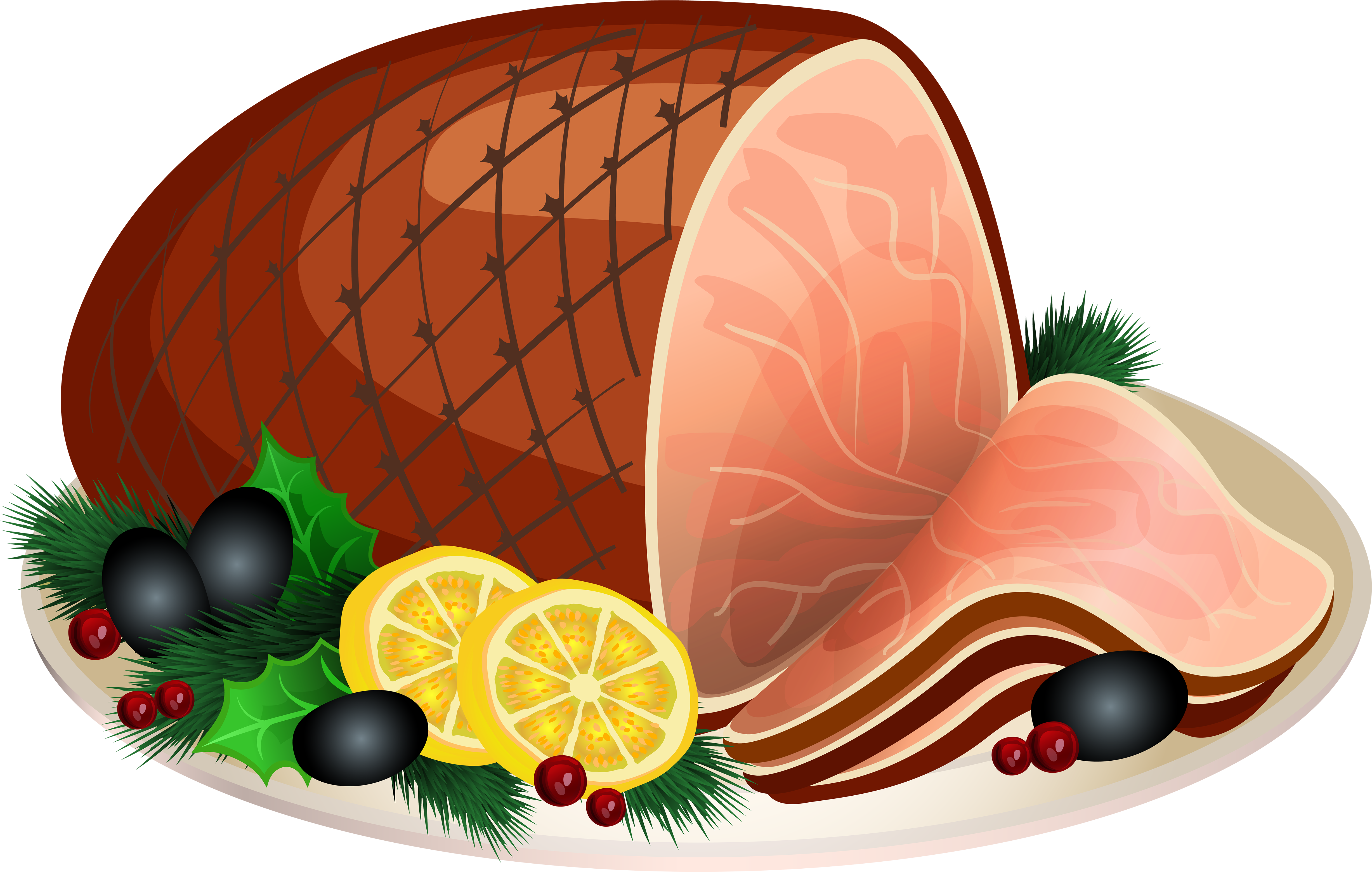 Clip Library Christmas Ham Clipart - Clip Art Ham (5000x3176), Png Download