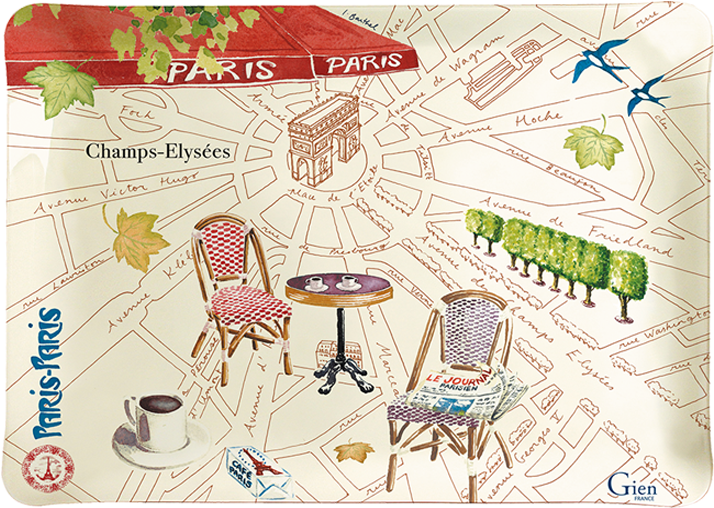 1 Small Acrylic Serving Tray Paris Paris - Gien Paris Small Serving Tray (869x869), Png Download