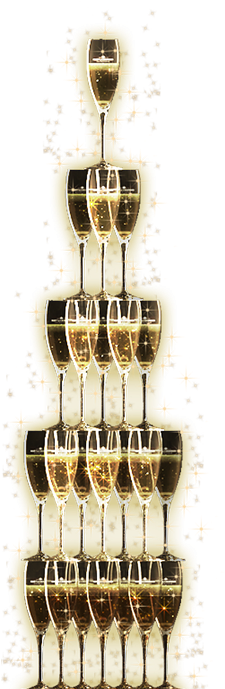 Champagne Glass Tower Png (265x688), Png Download