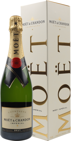 Moet & Chandon Imperial W/ Gift Box - Moet & Chandon Brut Imperial Non Vintage Champagne (297x609), Png Download