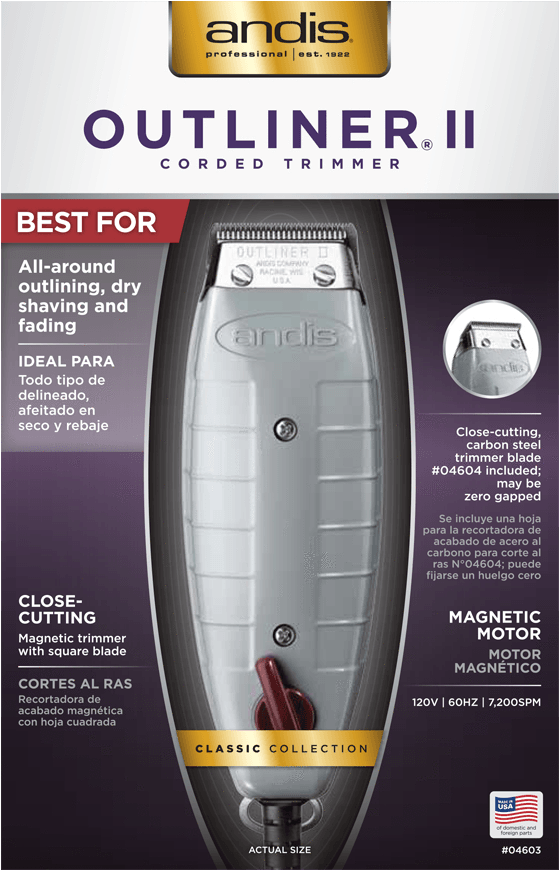 Outliner Ii Square Blade Trimmer - Andis T Outliner Trimmer 220v (780x920), Png Download