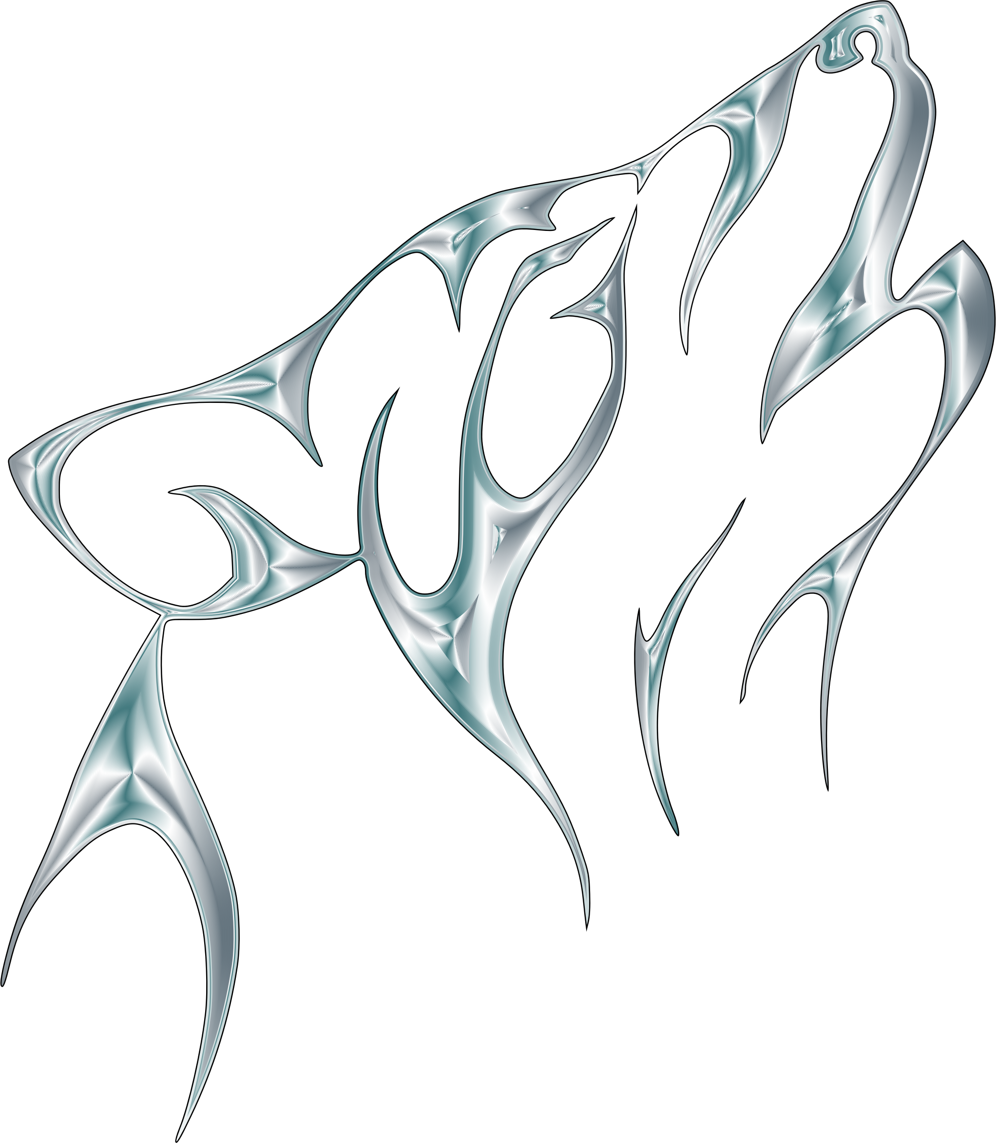 This Free Icons Png Design Of Silver Tribal Wolf No (2044x2346), Png Download
