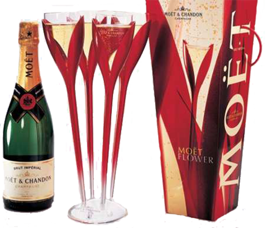 Champagne Moet Chandon Flower 75l - Laurent Perrier Brut (550x470), Png Download