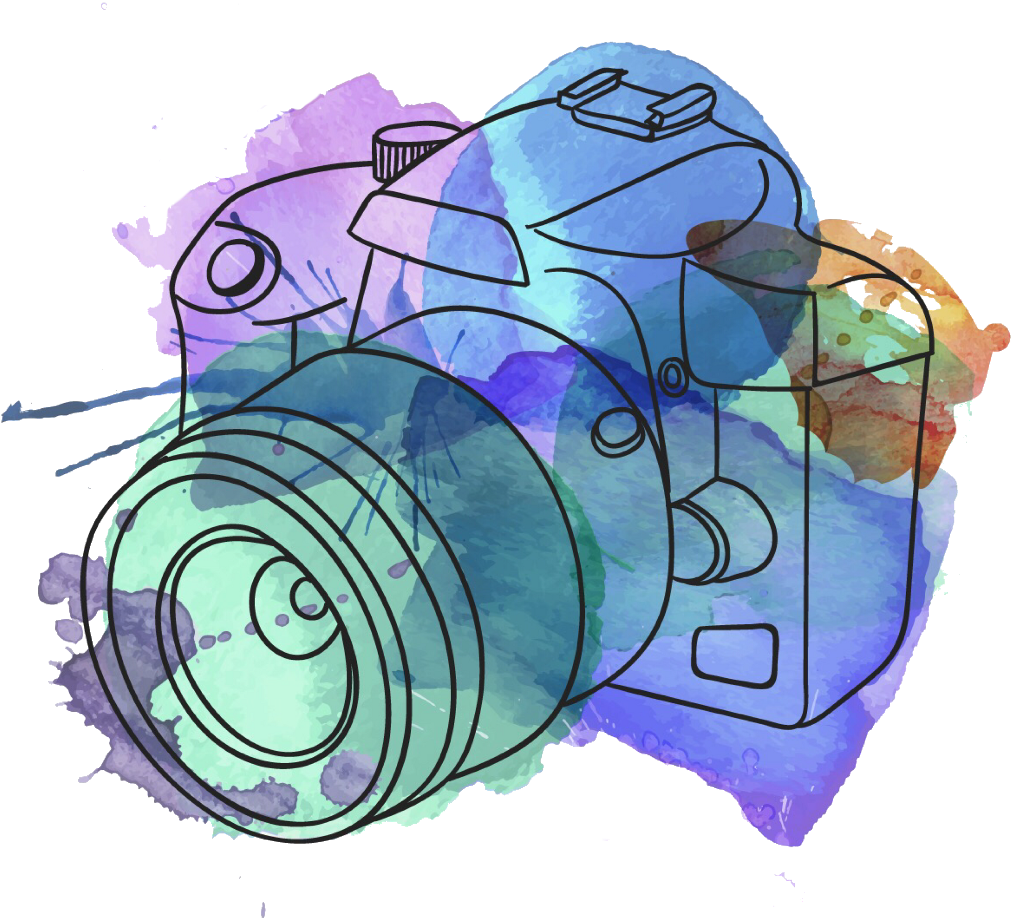Watercolor Illustration Of Camera Pendant Necklace (1051x1024), Png Download