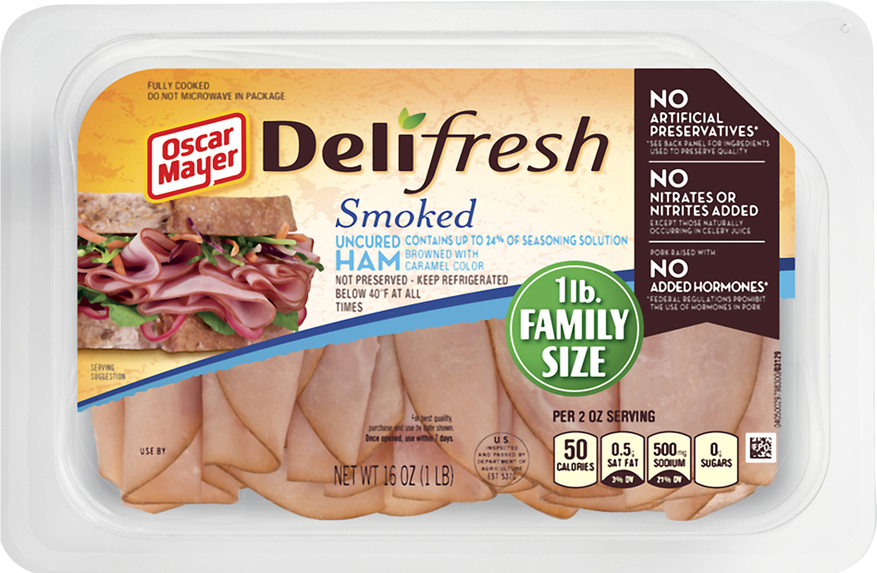 Oscar Mayer Deli Fresh Lower Sodium (1800x1800), Png Download