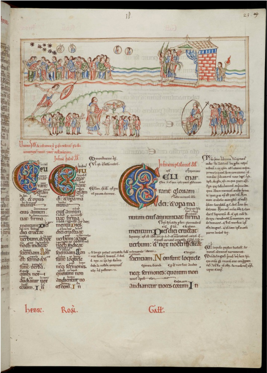 Eadwine F032r - Eadwine Psalter (1600x764), Png Download