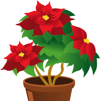 Christmas Memorial Greenery And Flowers - Flower Pot Clipart Png (350x350), Png Download