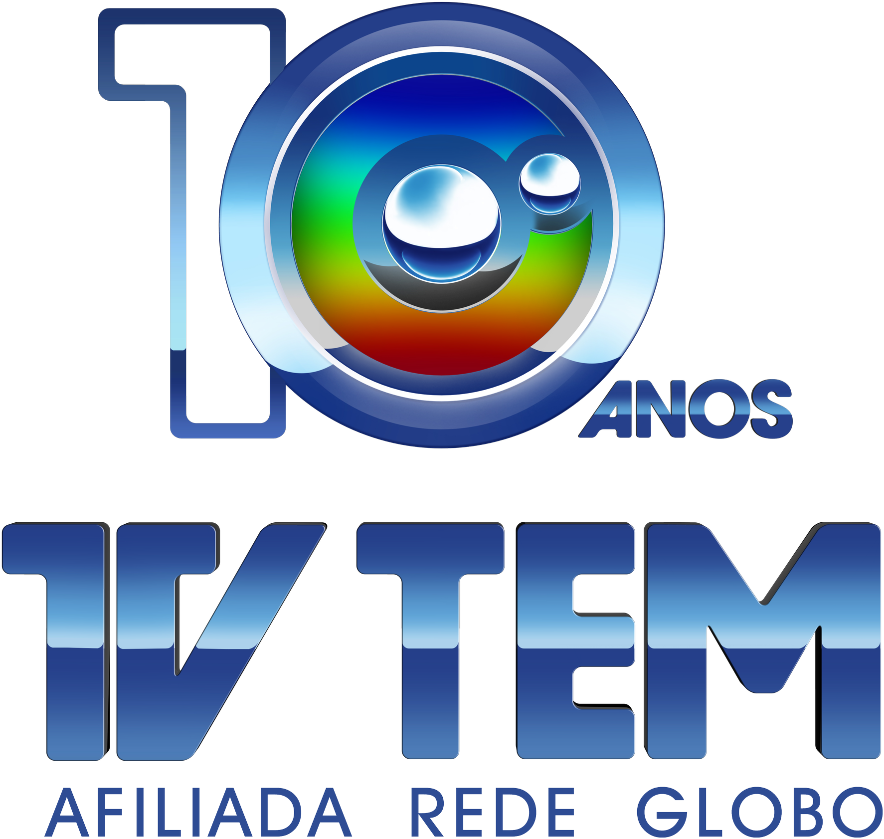 Logo Tv Tem 10 Anos Afiliada Rede Globo- 4k - Tv Tem (1920x1732), Png Download