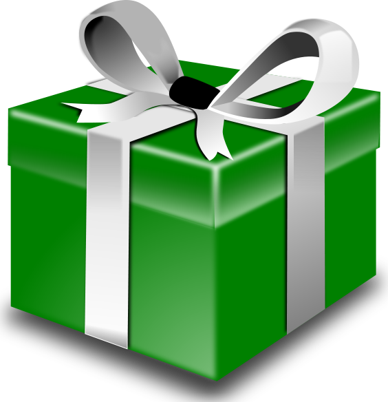 Gift Box Green Boxes - Gift Box Clip Art (564x584), Png Download