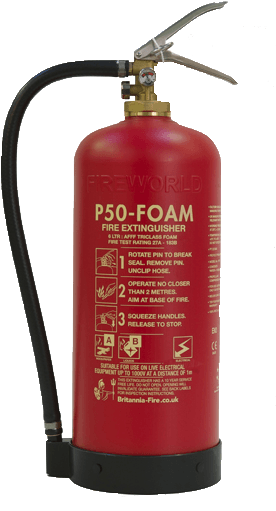 Servicing & Maint P50 Foam Fire Extinguisher - Brittannia P50 Service Free Foam Fire Extinguisher (300x527), Png Download