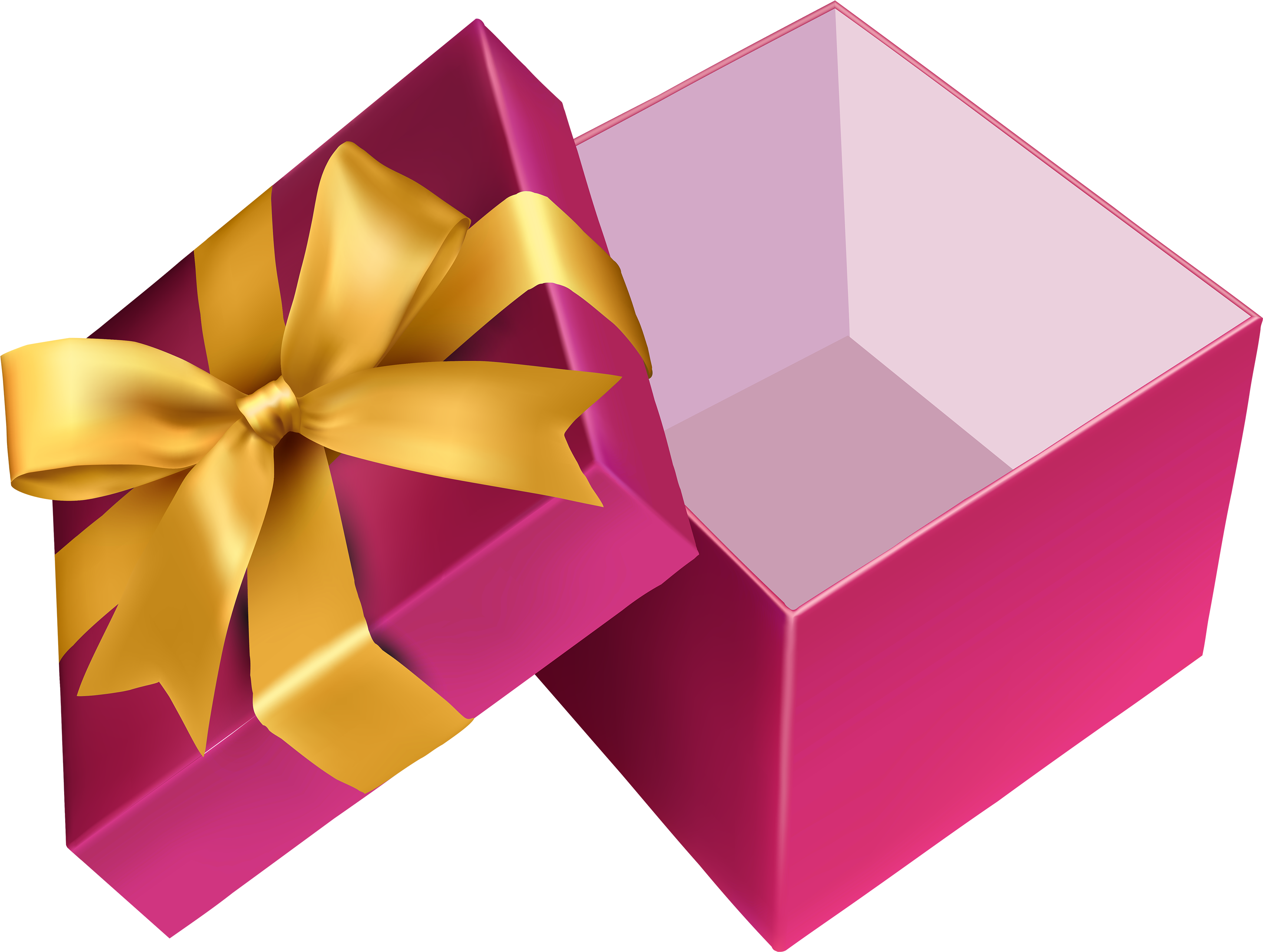 Pink Open Gift Png Clipart - Empty Gift Box Clipart (3500x2637), Png Download