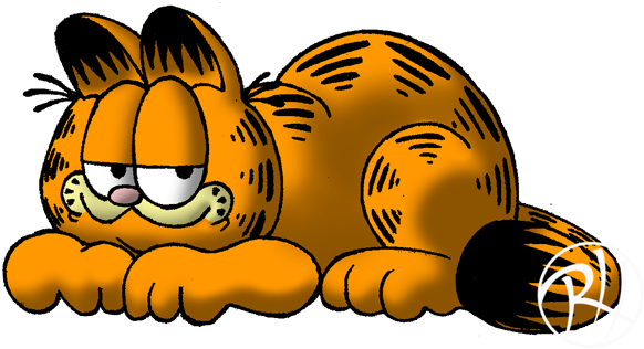 The Lazy Cat - Lazy Cat Garfield (600x362), Png Download