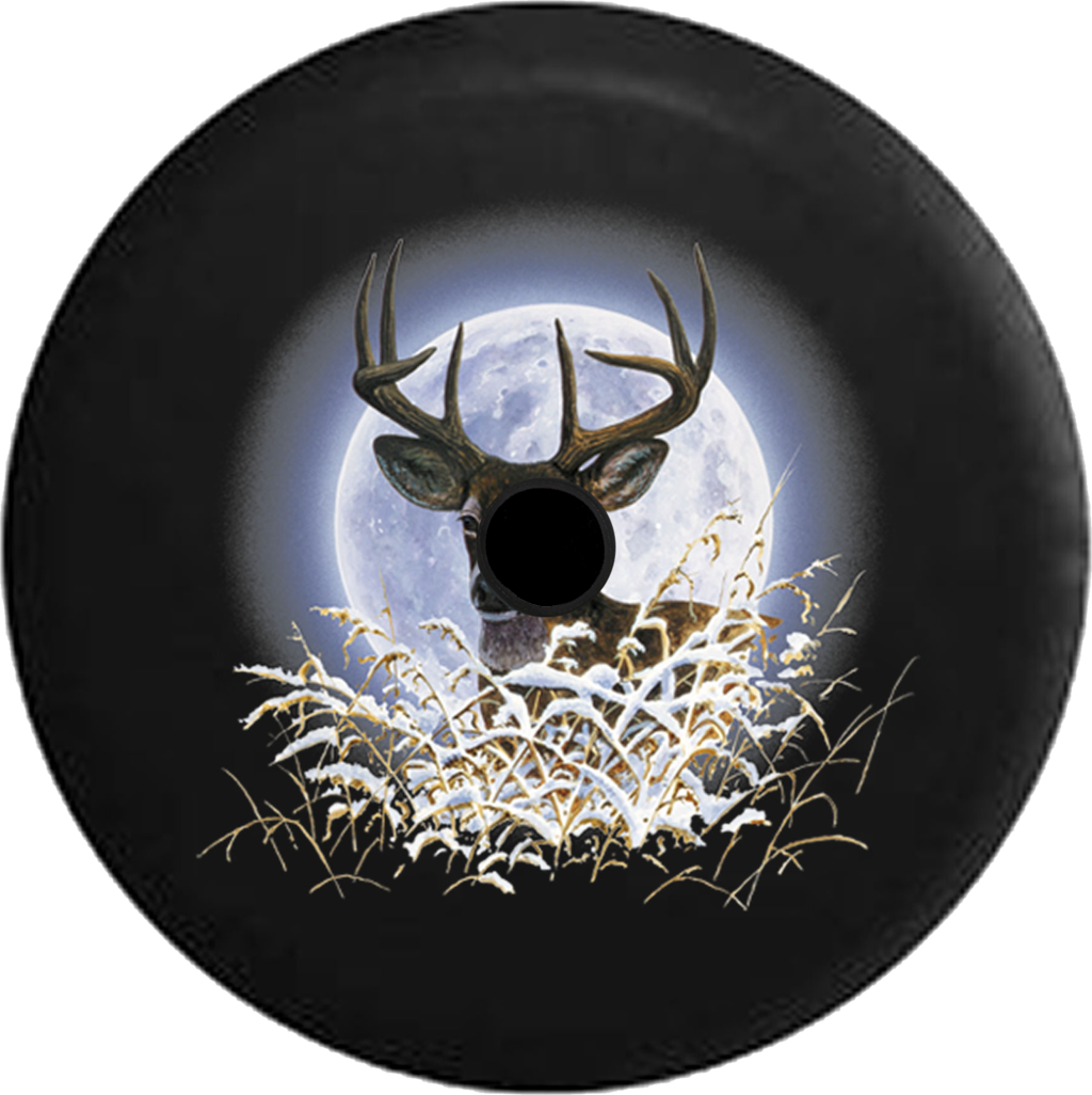 Jeep Wrangler Jl Backup Camera Deer With Antlers In - Deer Buck Moon - Black - Cotton/100% Cotton - M (1024x1026), Png Download