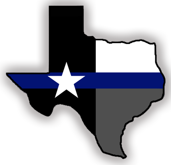 Image Result For Thin Blue Line Sticker Texas - State Of Texas Outline (599x580), Png Download