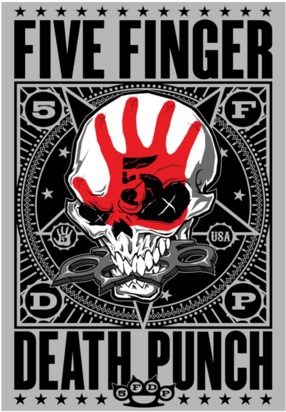 Download Star Skull Poster - Fabric Poster: 5 Finger Death Punch -  Punchagram, 40x30in. PNG Image with No Background 