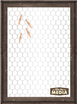 Hampton Art Mix The Media Wooden Framed Chicken Wire-w/6 (360x360), Png Download
