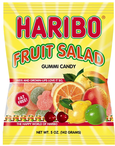 Haribo Fruit Salad Gummi Candy - Haribo Fruit Salad (500x500), Png Download