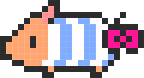 Monster Hunter 3 Poogie Memorial Stripe Perler Bead - Pixel Art Pokemon Snivy (505x274), Png Download