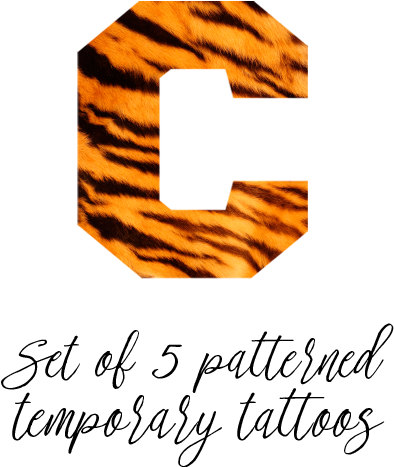 "c" Temporary Tattoo - Hugsidea Trendy Tiger Striped Pattern 3 Piece Absorbent (400x488), Png Download