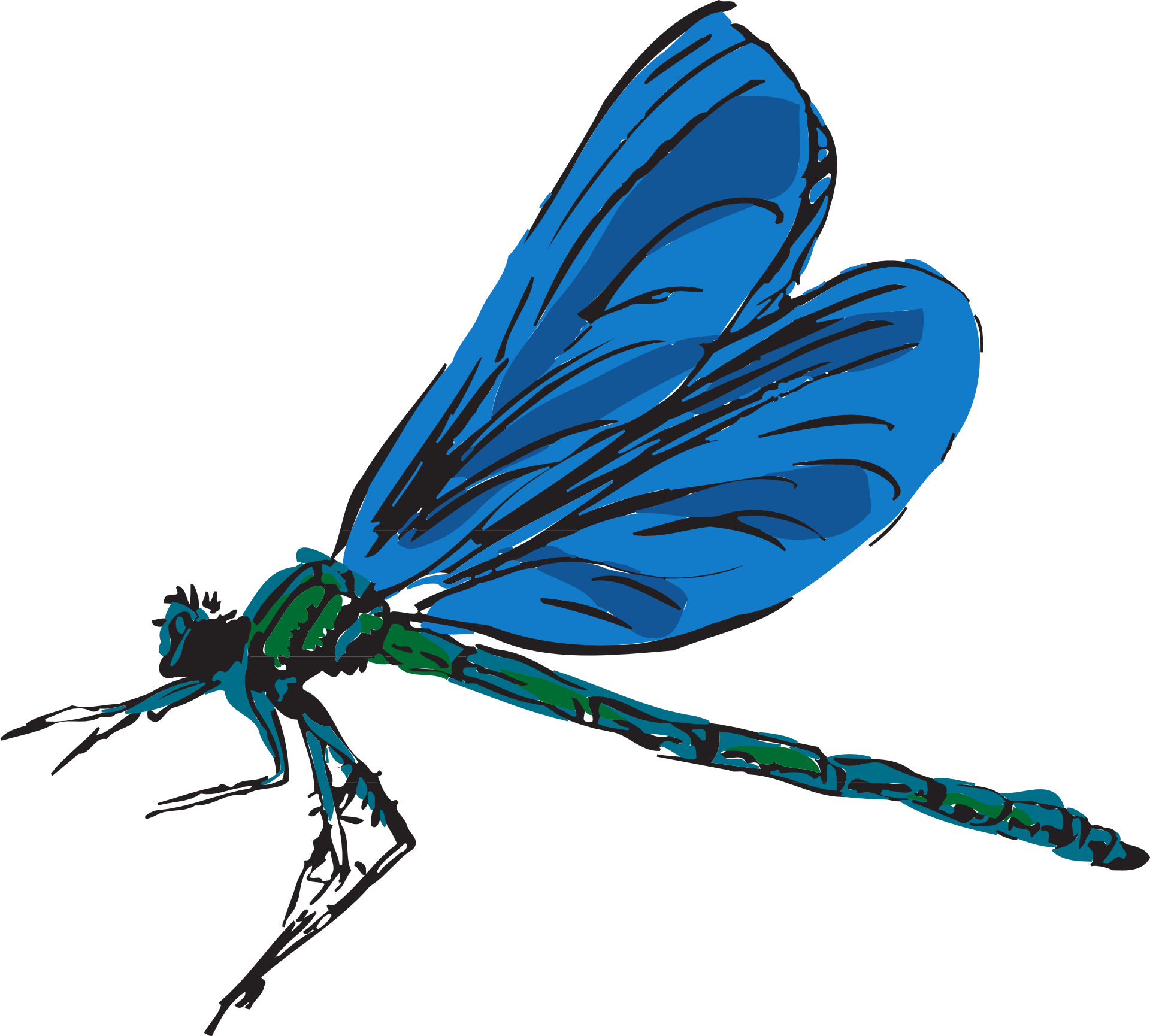 Dragonfly Flying Wings Insect - Dragonfly Clipart Gif (1920x1730), Png Download