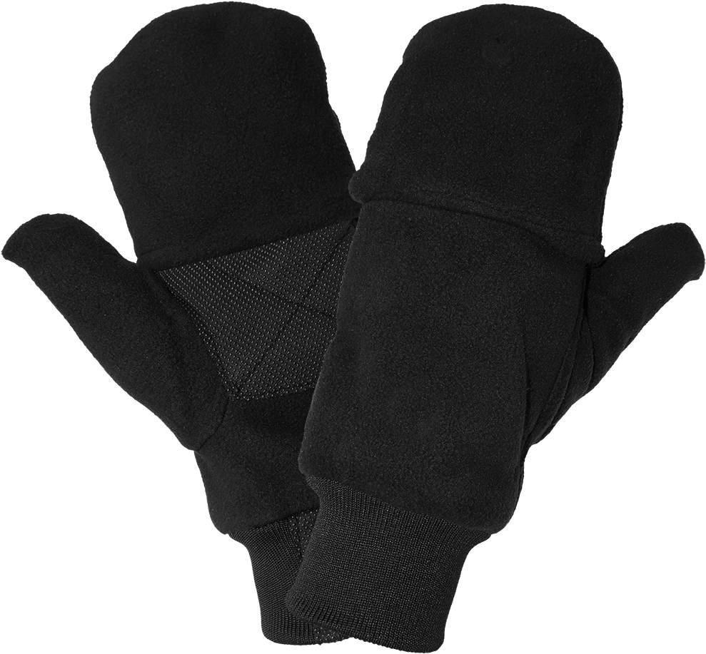 Insulated Fleece Fingerless Flip-up Mitten - Wool (1000x1000), Png Download