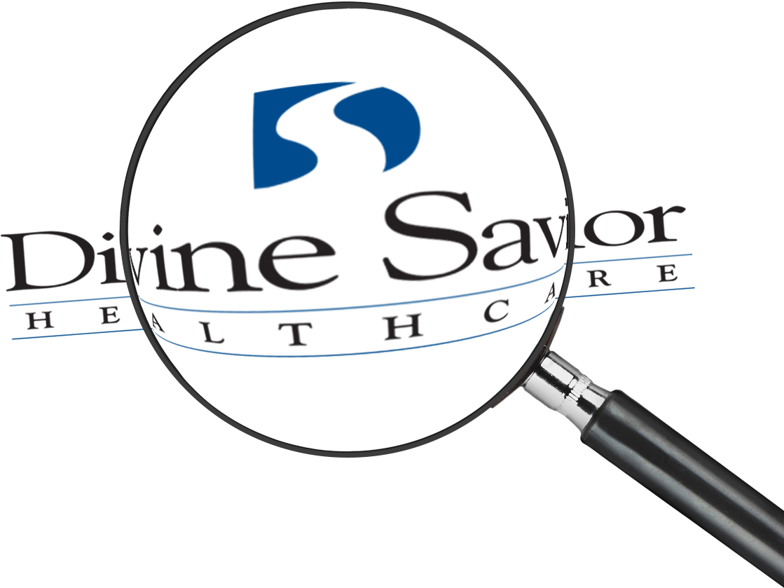 Magnifying Glass Focused On The Divine Savior Logo (1118x846), Png Download
