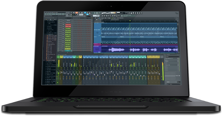Fl Studio - Laptop With Fruity Loops (812x450), Png Download