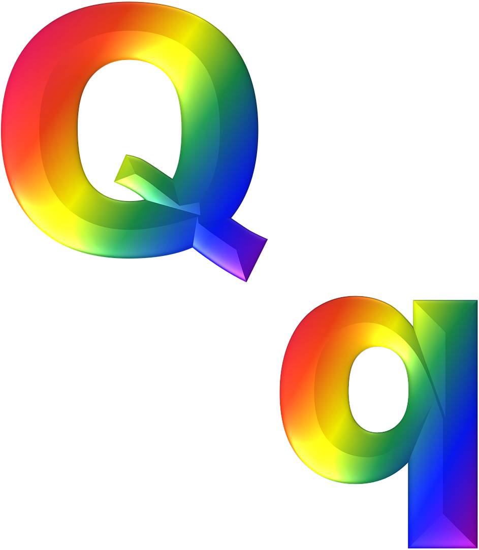 Q Letter Png High Quality Image - Rainbow Letter Q (1052x1280), Png Download