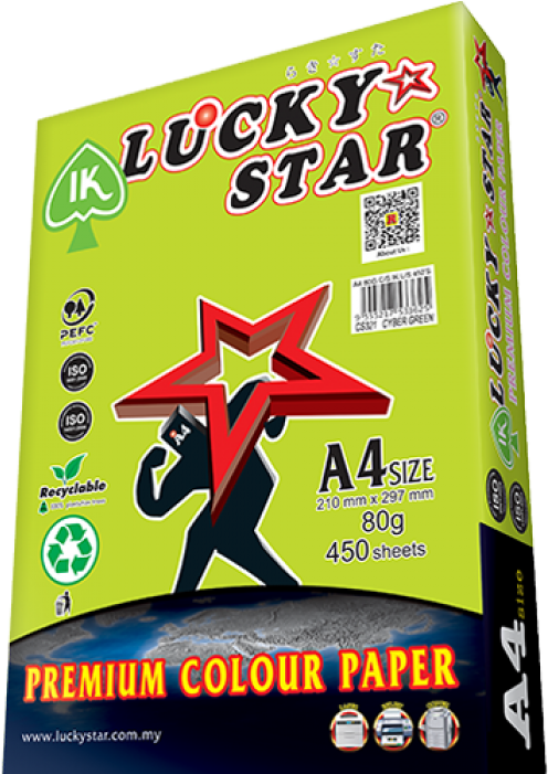 Lucky Star A4 Paper 70gsm (700x700), Png Download