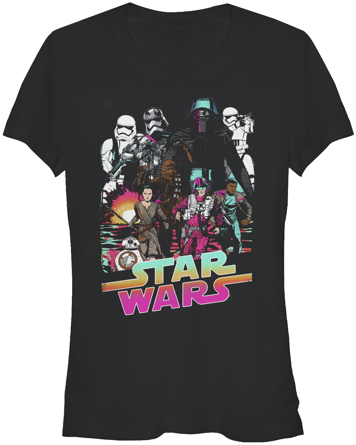Junior Neon Star Wars The Force Awakens Shirt - Active Shirt (1194x1493), Png Download